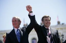 George Bush and Mikeil Saakashvili